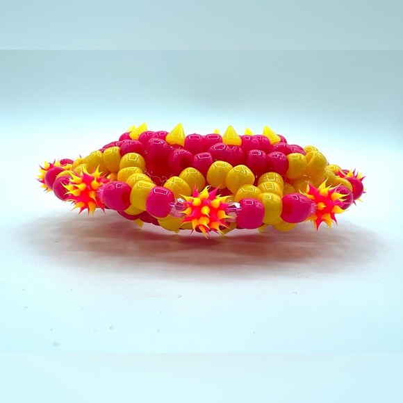 ❌SOLD 💖⚡️”Electric Lemonade” 3D UFO Kandi Cuff ⚡️ 💖 - Picture 5 of 5